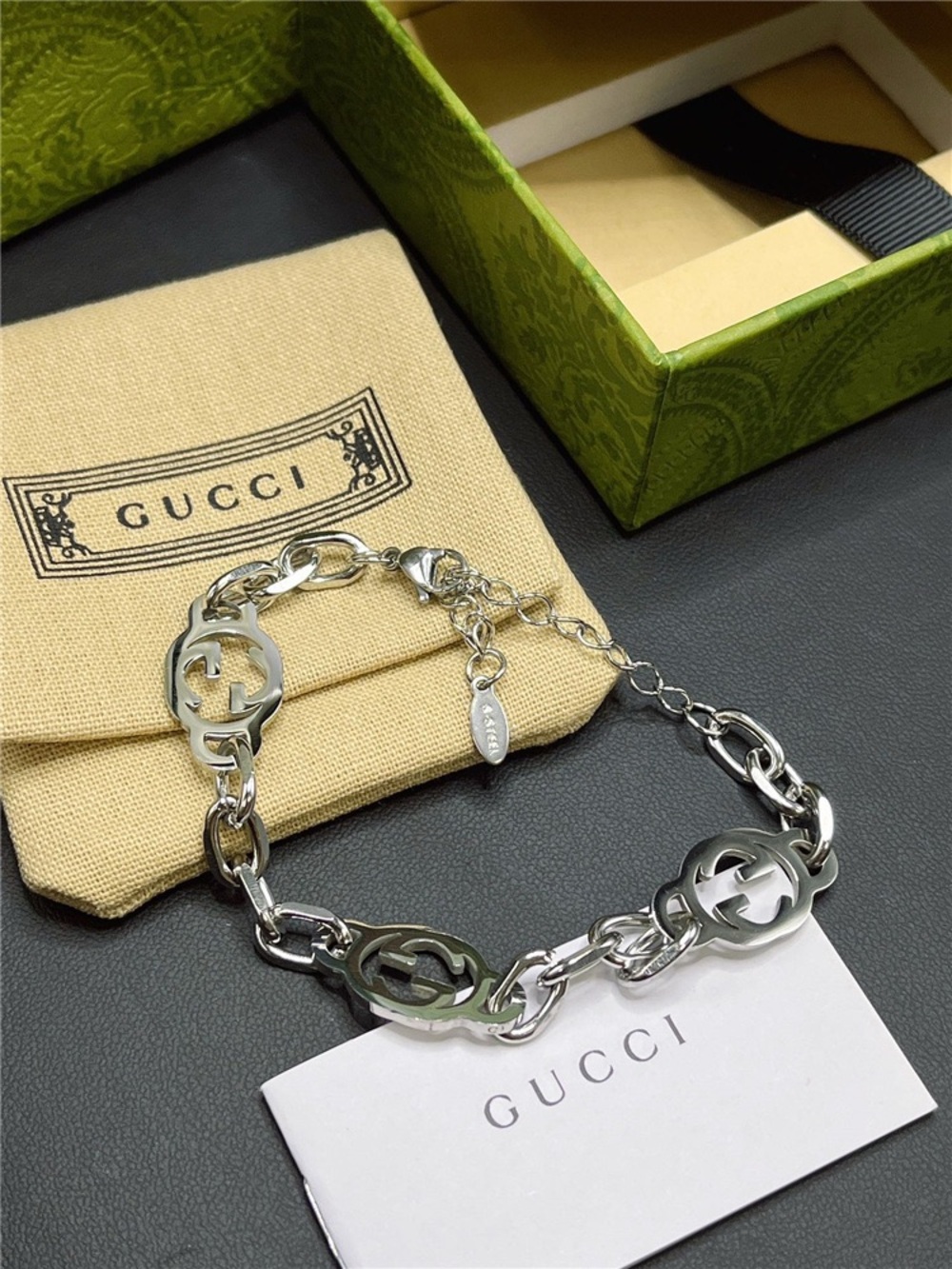 Gucci Silver Chain Style Bracelet